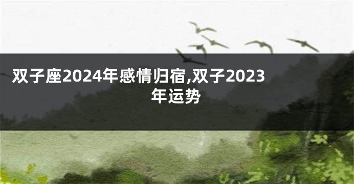 双子座2024年感情归宿,双子2023年运势