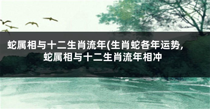 蛇属相与十二生肖流年(生肖蛇各年运势,蛇属相与十二生肖流年相冲