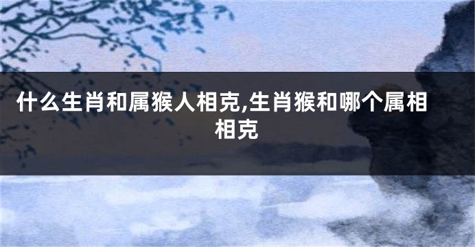 什么生肖和属猴人相克,生肖猴和哪个属相相克