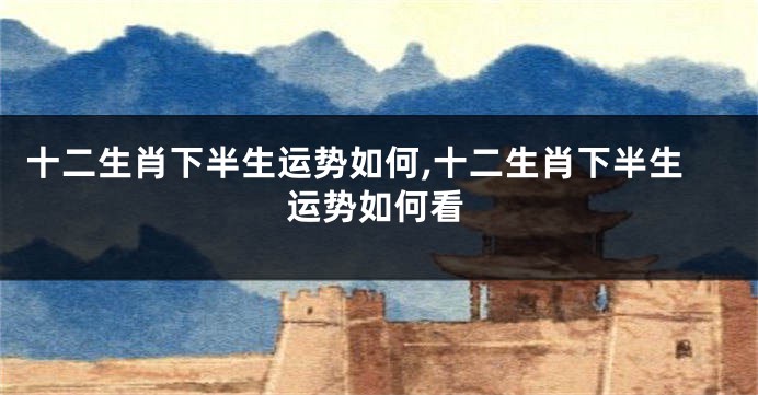 十二生肖下半生运势如何,十二生肖下半生运势如何看