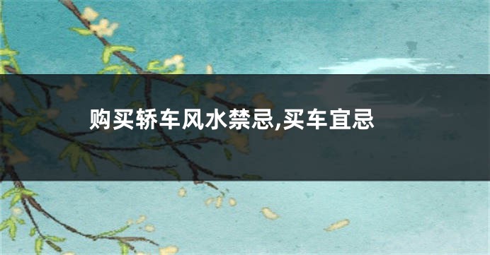 购买轿车风水禁忌,买车宜忌