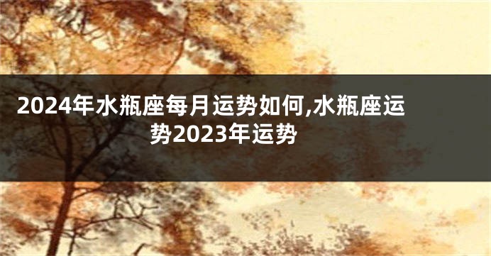2024年水瓶座每月运势如何,水瓶座运势2023年运势