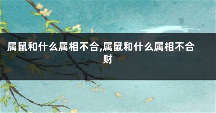 属鼠和什么属相不合,属鼠和什么属相不合财