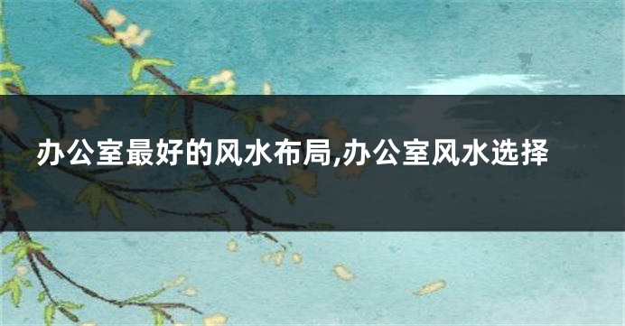 办公室最好的风水布局,办公室风水选择