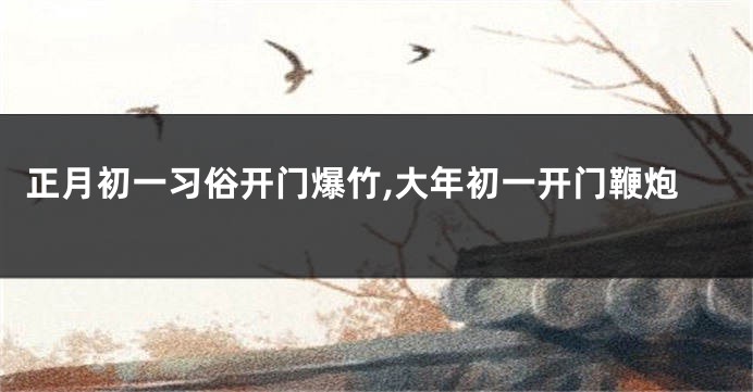 正月初一习俗开门爆竹,大年初一开门鞭炮
