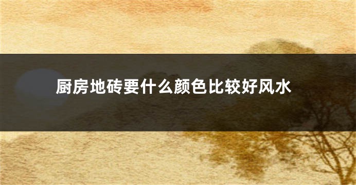 厨房地砖要什么颜色比较好风水