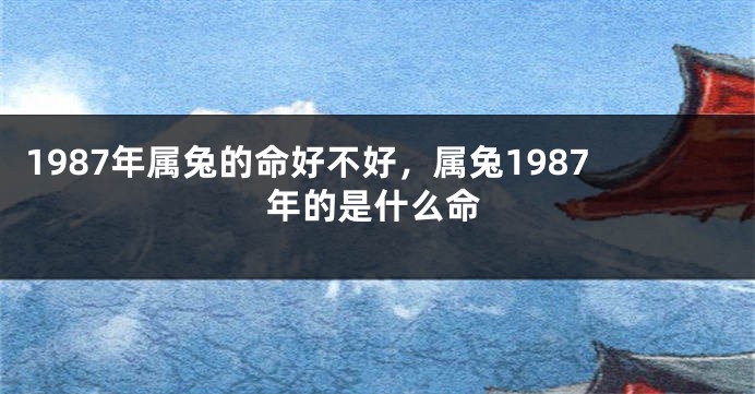 1987年属兔的命好不好，属兔1987年的是什么命