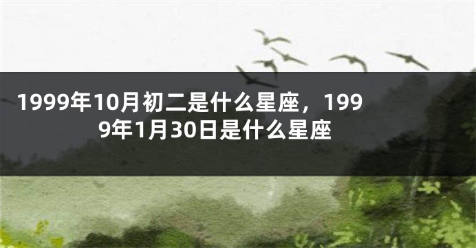 1999年10月初二是什么星座，1999年1月30日是什么星座
