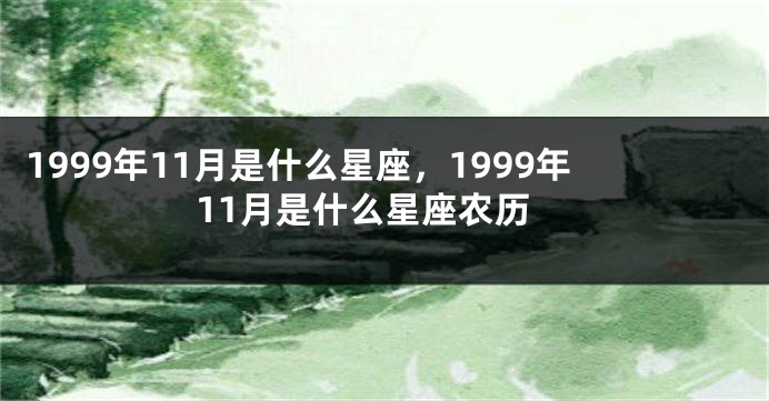 1999年11月是什么星座，1999年11月是什么星座农历