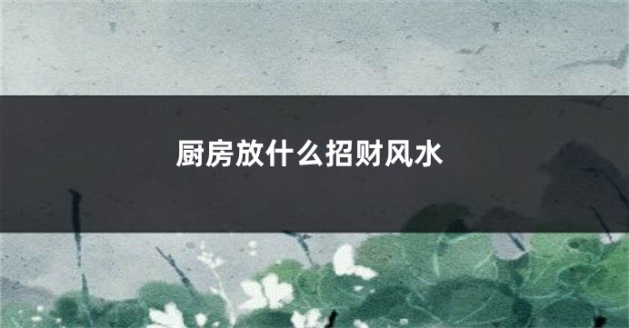 厨房放什么招财风水