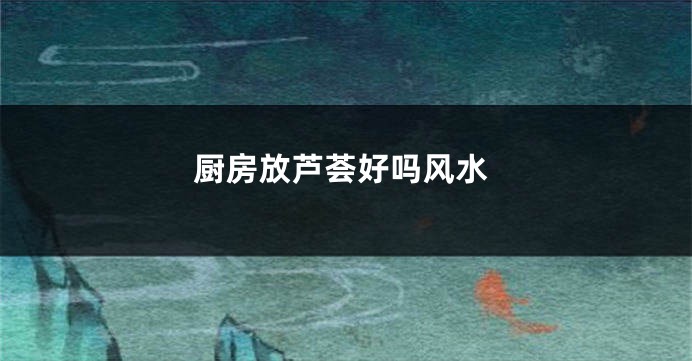 厨房放芦荟好吗风水