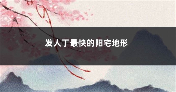 发人丁最快的阳宅地形