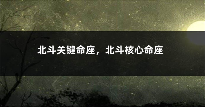 北斗关键命座,北斗核心命座