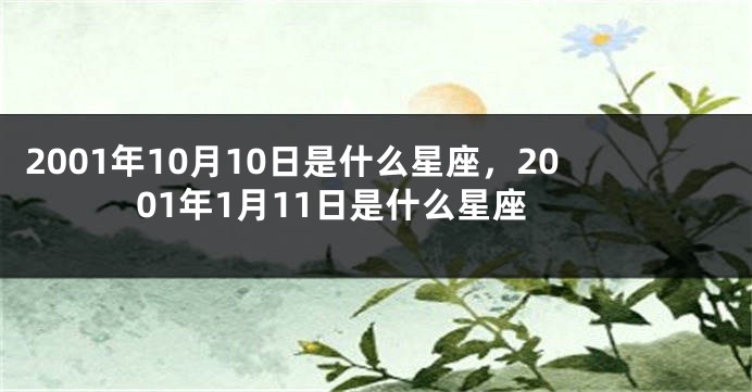 2001年10月10日是什么星座，2001年1月11日是什么星座