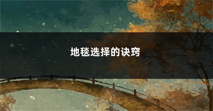 地毯选择的诀窍