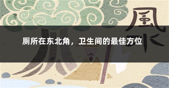 厕所在东北角，卫生间的最佳方位