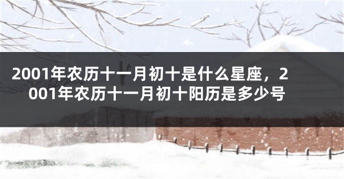 2001年农历十一月初十是什么星座，2001年农历十一月初十阳历是多少号