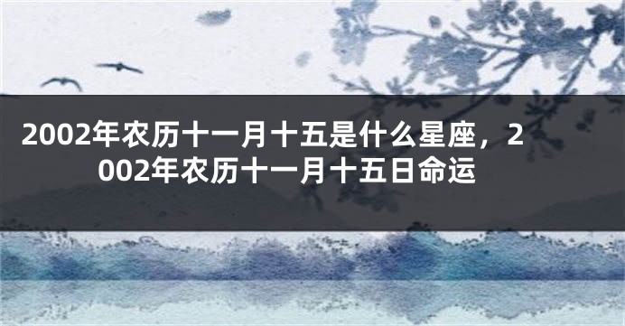 2002年农历十一月十五是什么星座，2002年农历十一月十五日命运