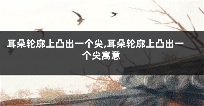 耳朵轮廓上凸出一个尖,耳朵轮廓上凸出一个尖寓意