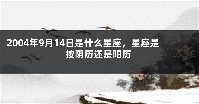 2004年9月14日是什么星座，星座是按阴历还是阳历