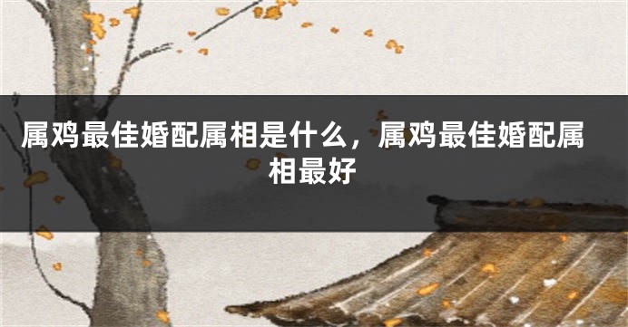 属鸡最佳婚配属相是什么，属鸡最佳婚配属相最好