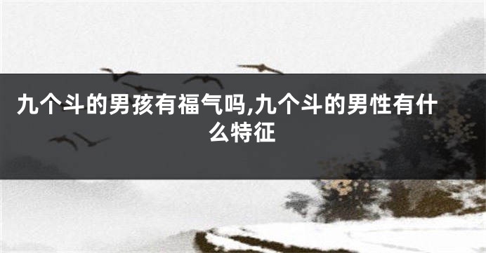 九个斗的男孩有福气吗,九个斗的男性有什么特征