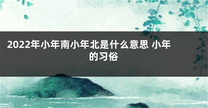 2022年小年南小年北是什么意思 小年的习俗