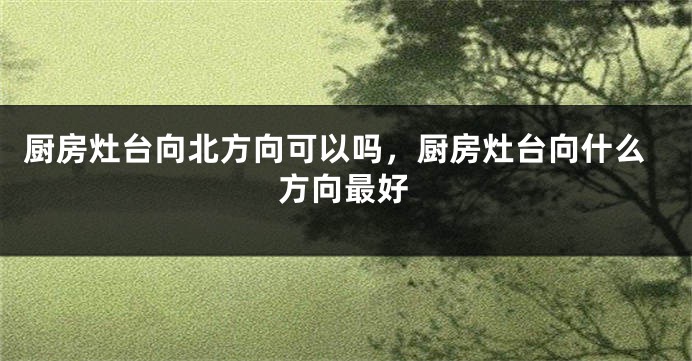 厨房灶台向北方向可以吗，厨房灶台向什么方向最好