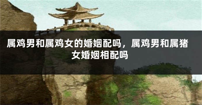 属鸡男和属鸡女的婚姻配吗，属鸡男和属猪女婚姻相配吗