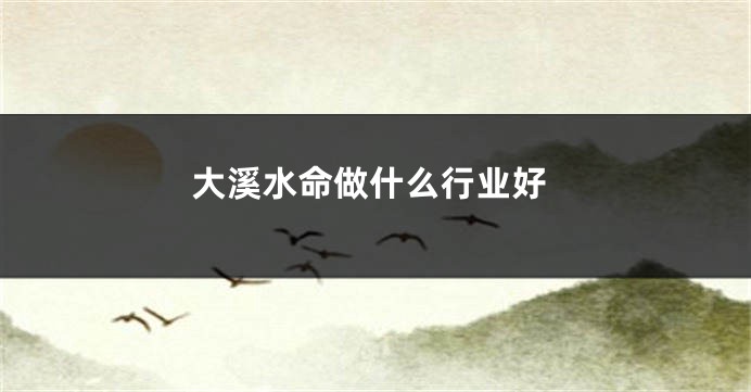 大溪水命做什么行业好