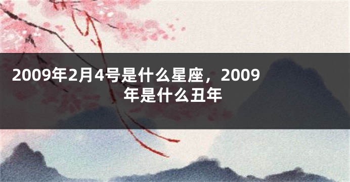 2009年2月4号是什么星座，2009年是什么丑年