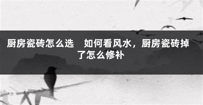 厨房瓷砖怎么选　如何看风水，厨房瓷砖掉了怎么修补
