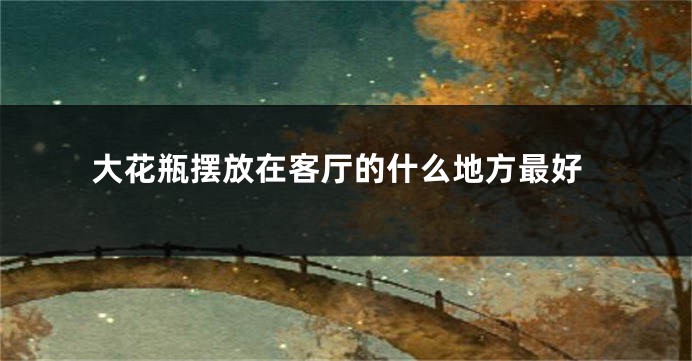 大花瓶摆放在客厅的什么地方最好