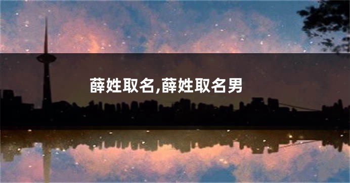 薛姓取名,薛姓取名男