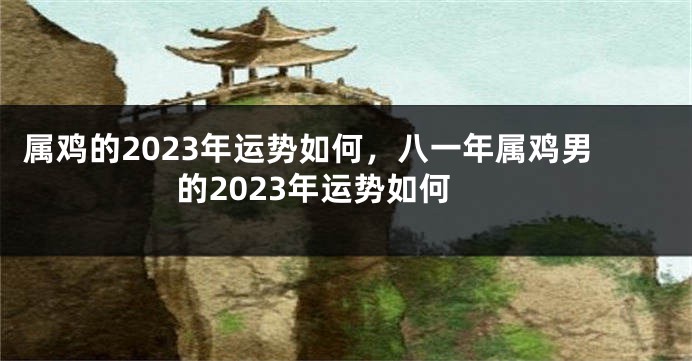 属鸡的2023年运势如何，八一年属鸡男的2023年运势如何