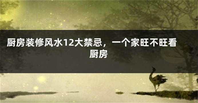 厨房装修风水12大禁忌，一个家旺不旺看厨房