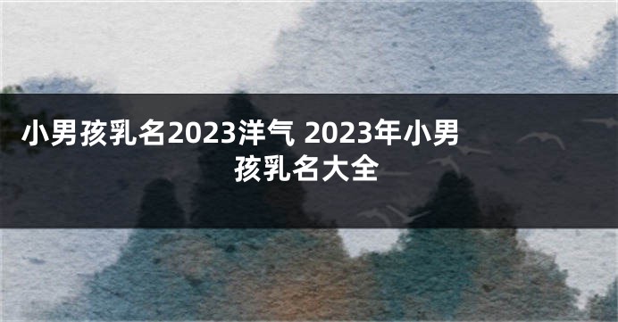 小男孩乳名2023洋气 2023年小男孩乳名大全