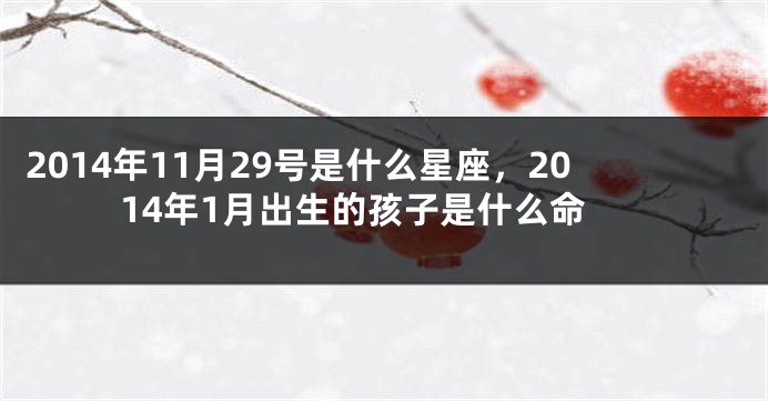 2014年11月29号是什么星座，2014年1月出生的孩子是什么命