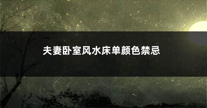 夫妻卧室风水床单颜色禁忌
