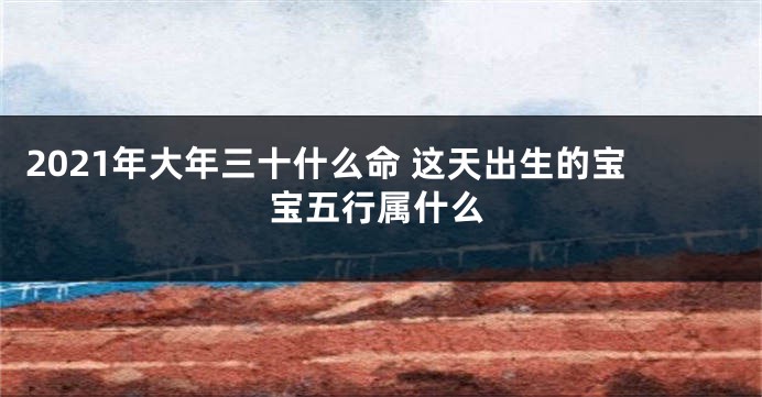2021年大年三十什么命 这天出生的宝宝五行属什么
