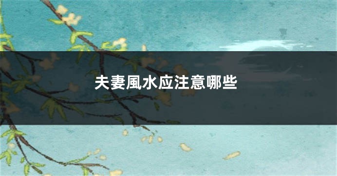 夫妻風水应注意哪些