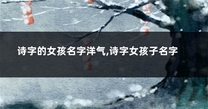 诗字的女孩名字洋气,诗字女孩子名字