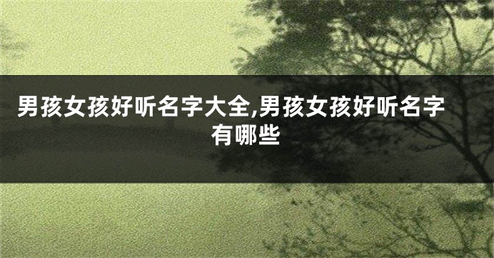 男孩女孩好听名字大全,男孩女孩好听名字有哪些