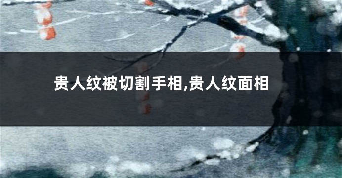 贵人纹被切割手相,贵人纹面相