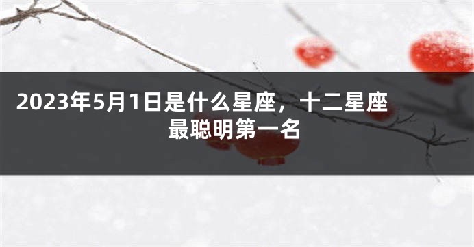 2023年5月1日是什么星座，十二星座最聪明第一名