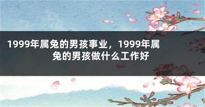 1999年属兔的男孩事业，1999年属兔的男孩做什么工作好