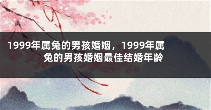 1999年属兔的男孩婚姻，1999年属兔的男孩婚姻最佳结婚年龄