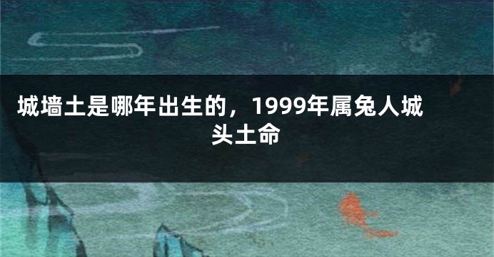 城墙土是哪年出生的，1999年属兔人城头土命