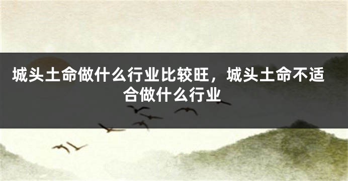 城头土命做什么行业比较旺，城头土命不适合做什么行业