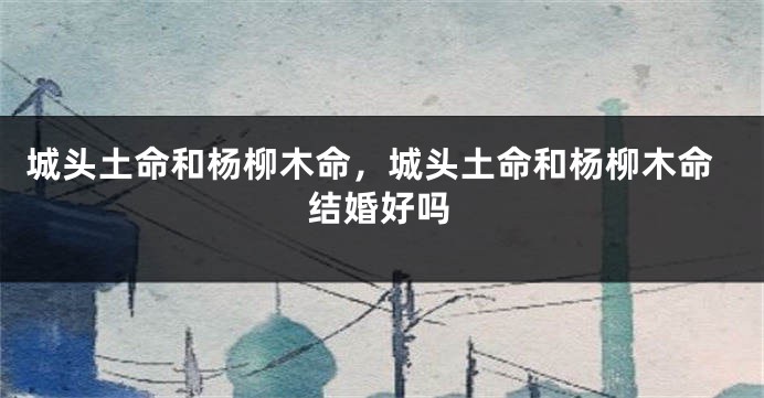 城头土命和杨柳木命，城头土命和杨柳木命结婚好吗